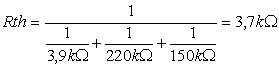 Image du calcul de la résistance de Thévenin Rth.