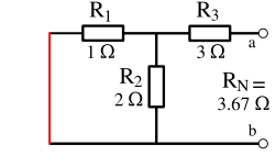 Image du schéma de départ avec la source en court-circuit et le circuit ouvert